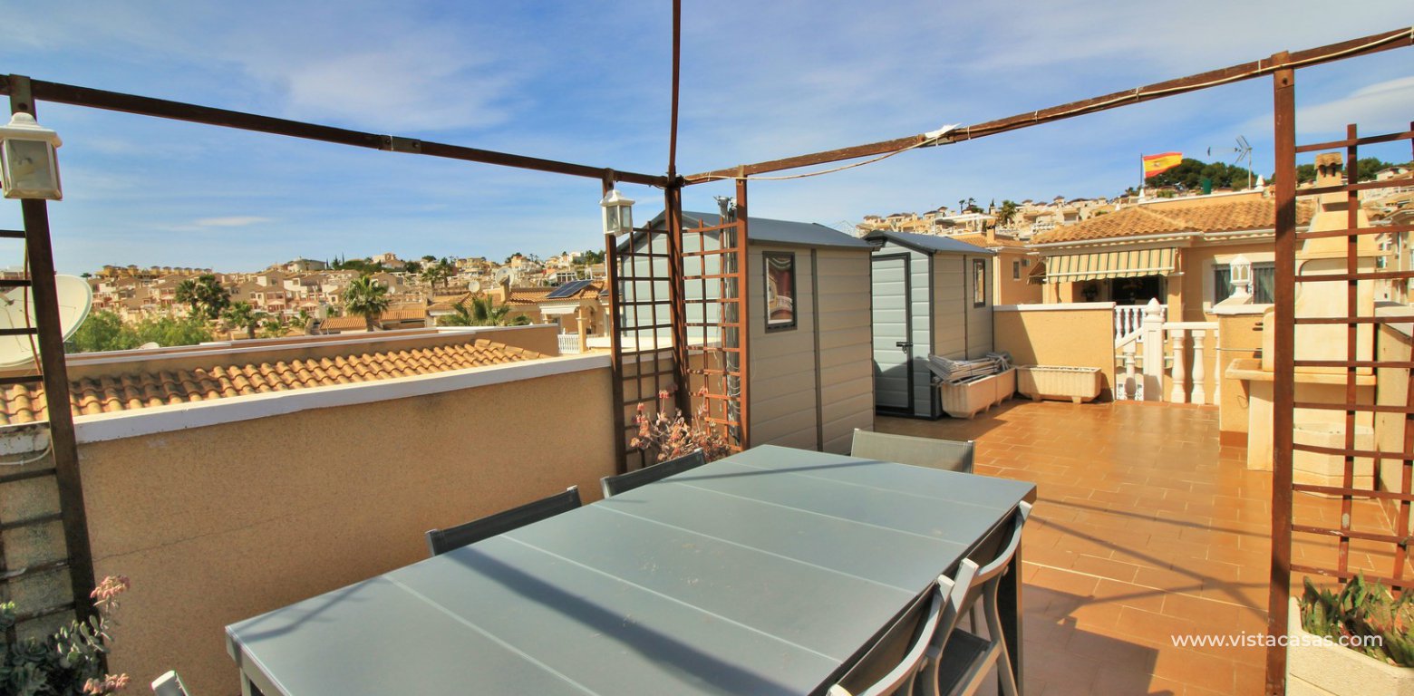 South facing detached villa with private pool and garage for sale Montegolf VII Villamartin roof terrace
