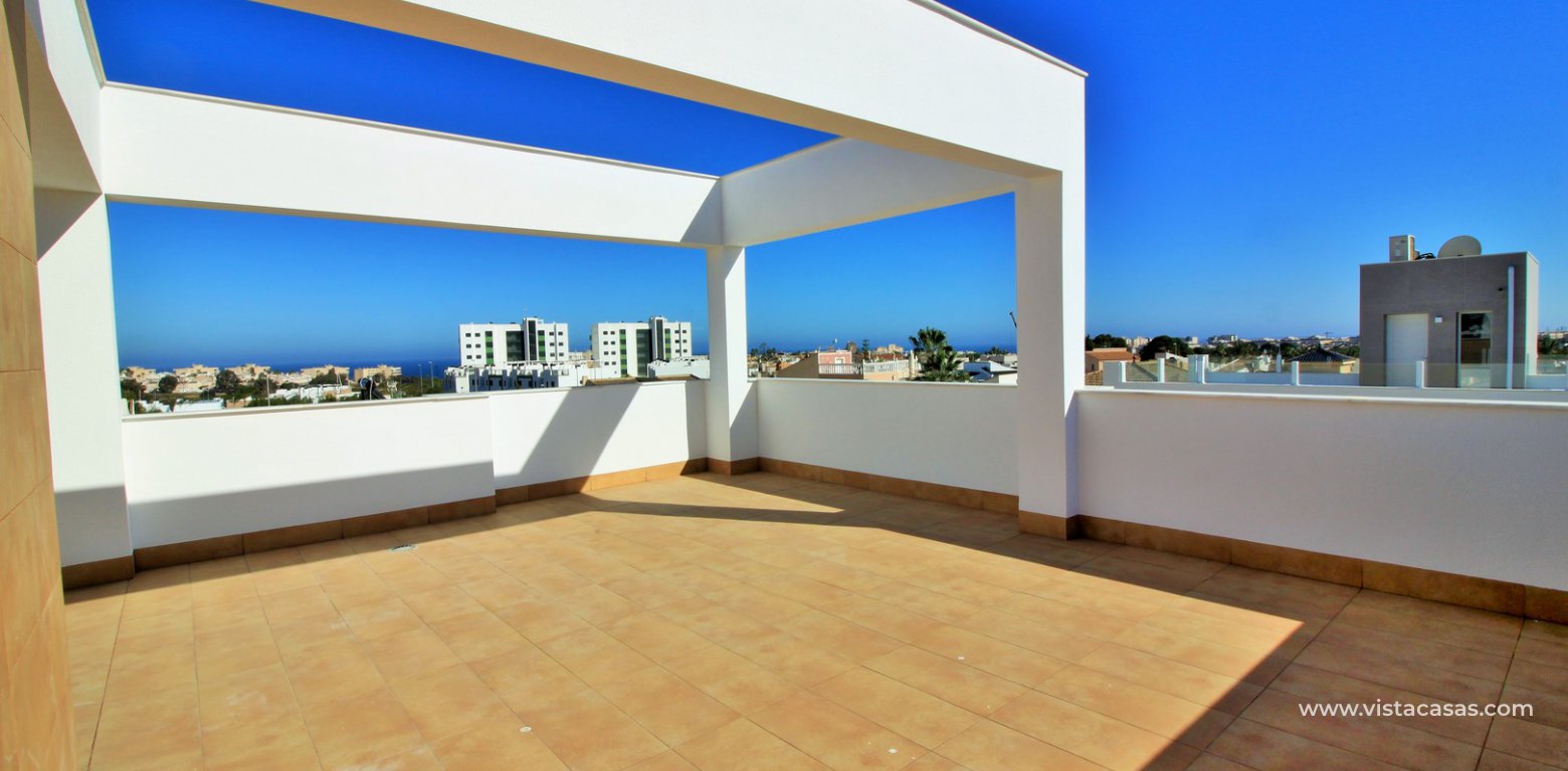Luxury 5 bedroom detached villa with private pool for sale in Mil Palmeras roof terrace