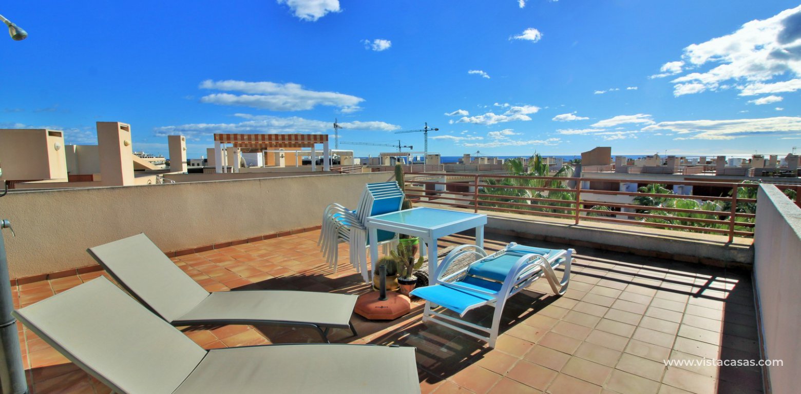 South facing penthouse for sale in El Rincon Playa Flamenca solarium