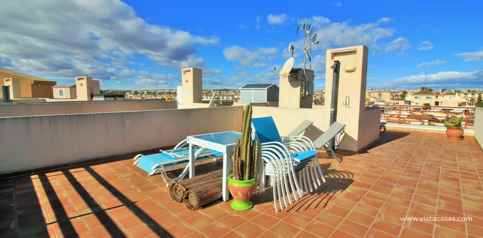 South facing penthouse for sale in El Rincon Playa Flamenca roof terrace