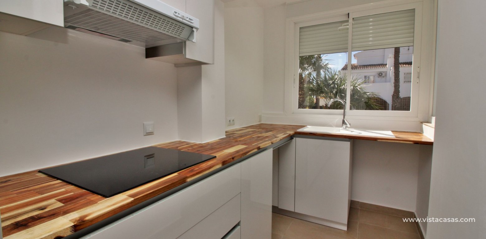 Modern South facing ground floor apartment for sale in Los Dolses new kitchen