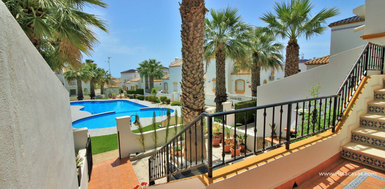 Lola bungalow for sale overlooking the pool in R12/13 Los Dolses porch pool view