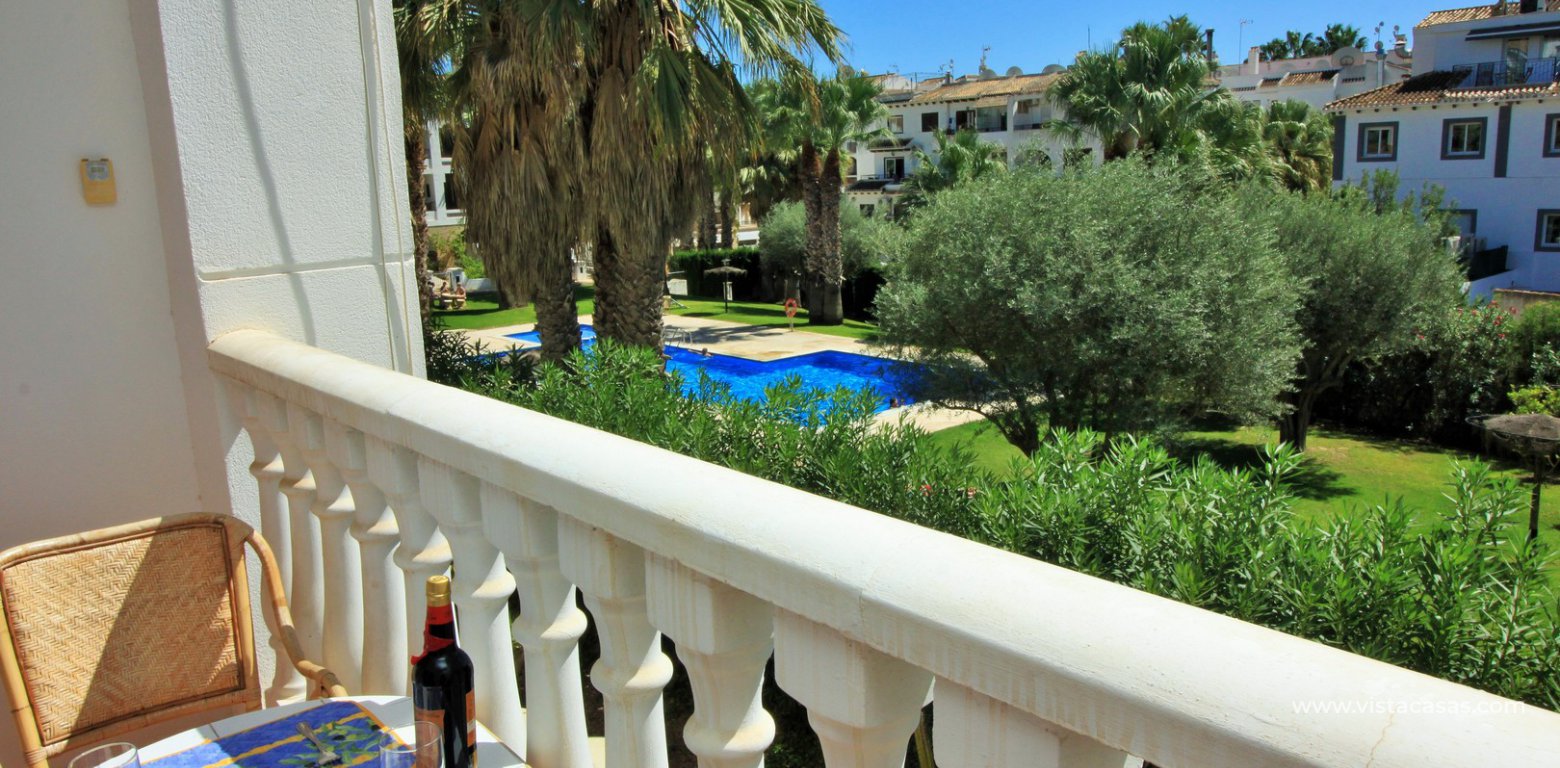 South facing apartment for sale Villamartin pool and golf views balcony pool view