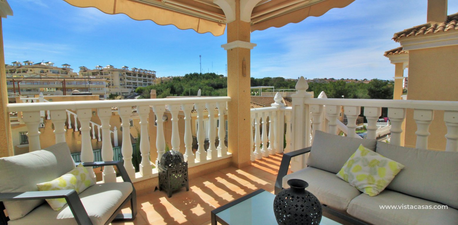 South facing detached villa with private pool and garage for sale Montegolf VII Villamartin top balcony