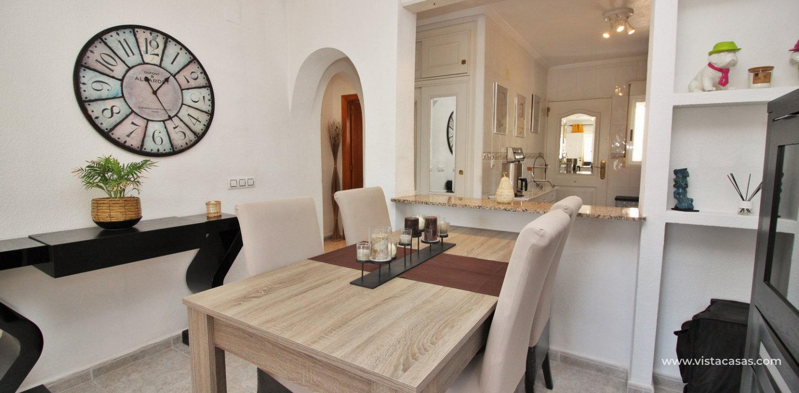 South facing detached villa with private pool and garage for sale Montegolf VII Villamartin dining area