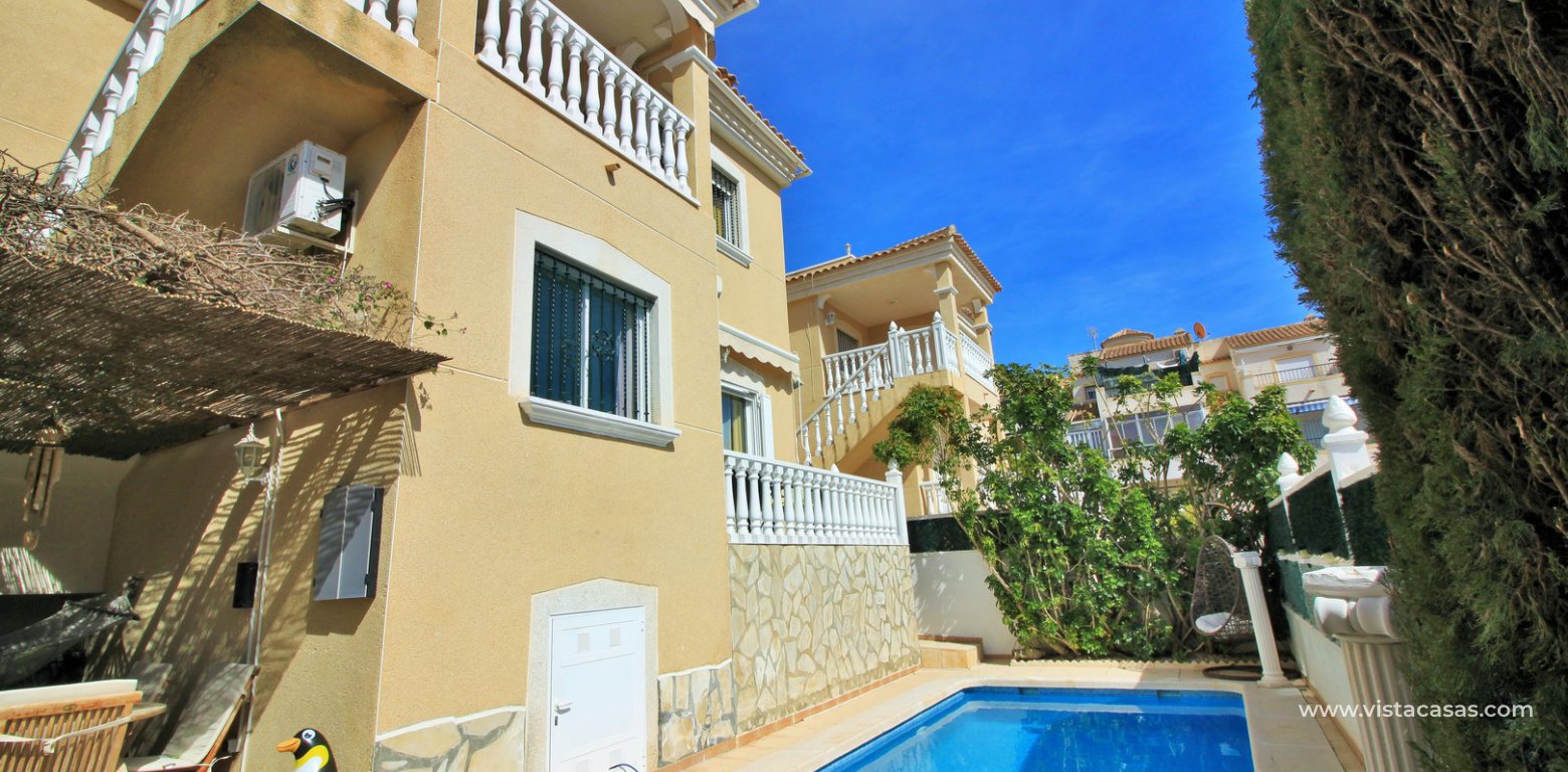 South facing detached villa with private pool and garage for sale Montegolf VII Villamartin annex exterior