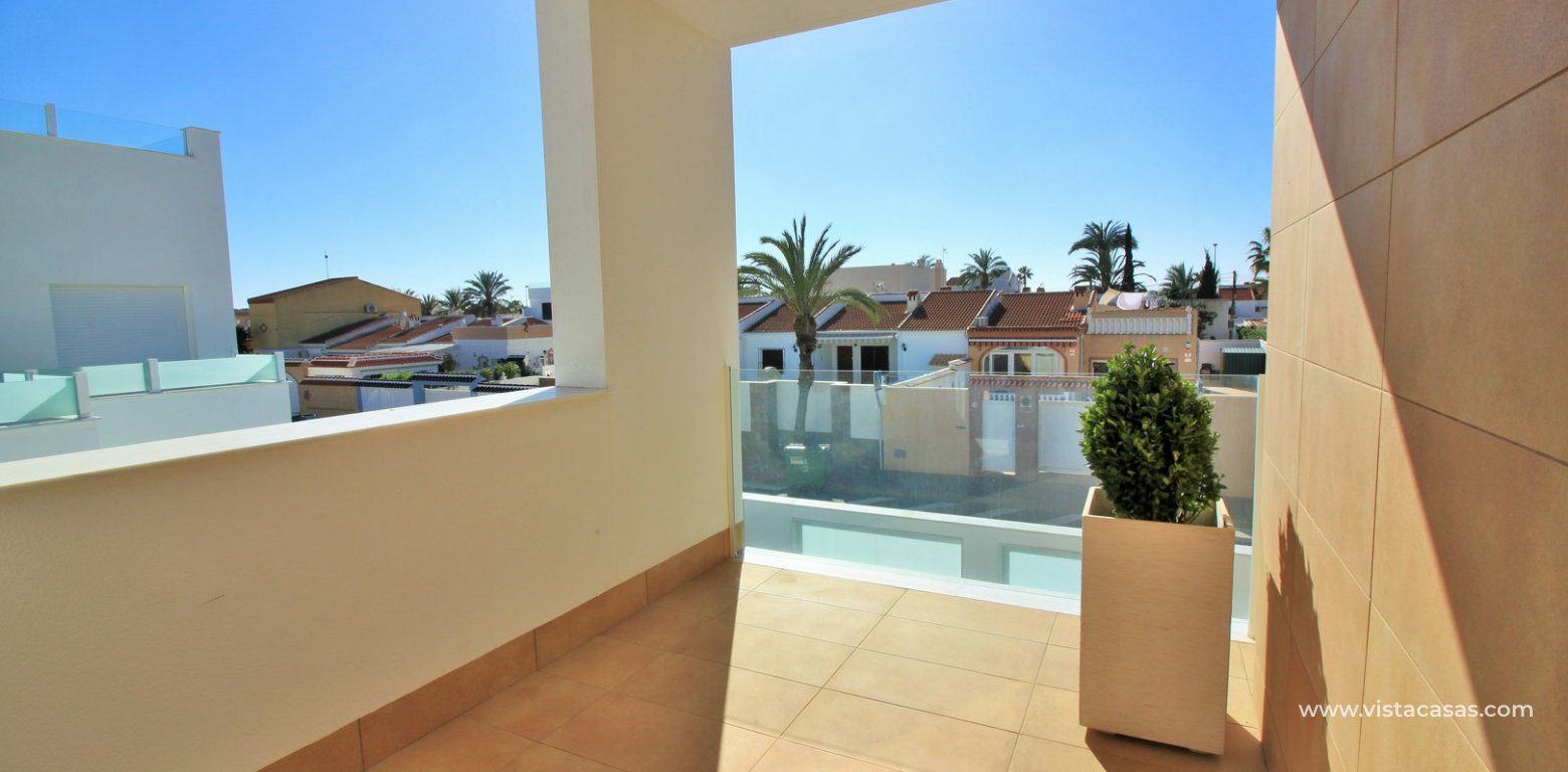 Luxury 5 bedroom detached villa with private pool for sale in Mil Palmeras master bedroom balcony