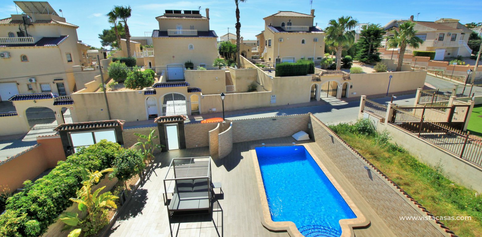 Modern 5 bedroom detached villa with private pool and large plot for sale Villamartin upstairs double bedroom plot view