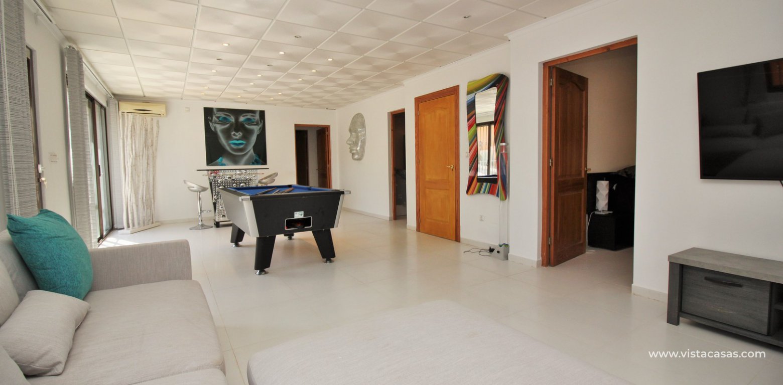 Modern 5 bedroom detached villa with private pool and large plot for sale Villamartin upstairs 2nd lounge games room
