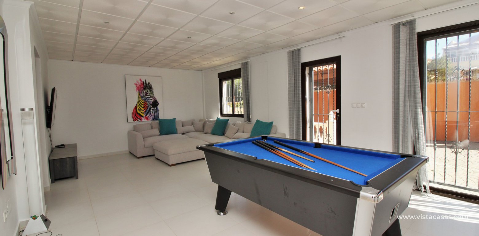 Modern 5 bedroom detached villa with private pool and large plot for sale Villamartin pool table 2
