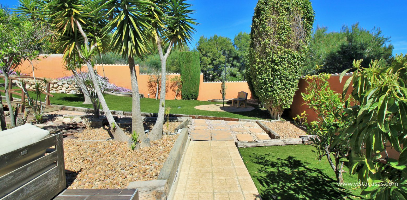 Modern 5 bedroom detached villa with private pool and large plot for sale Villamartin rear garden 2