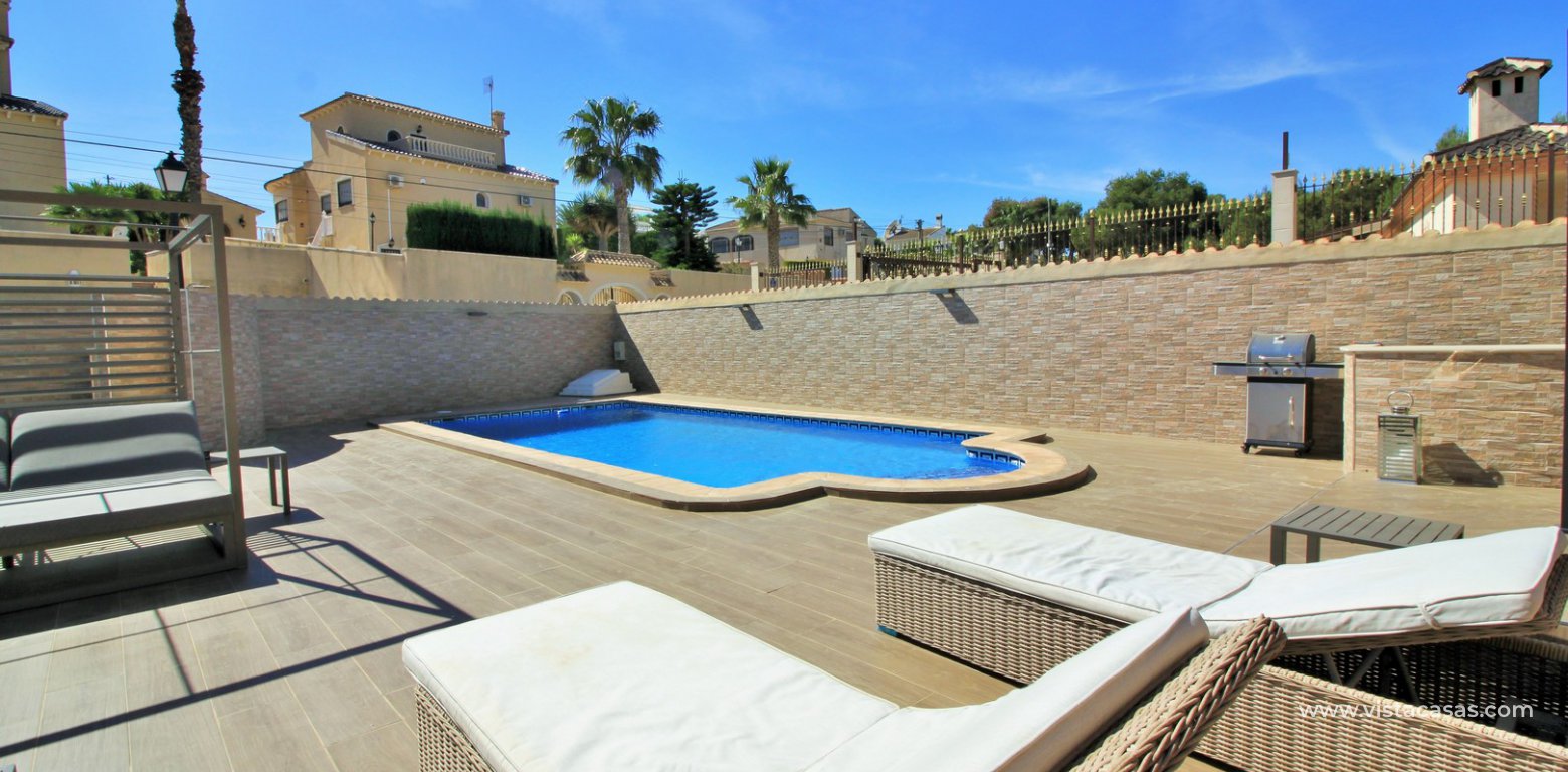 Modern 5 bedroom detached villa with private pool and large plot for sale Villamartin pool area