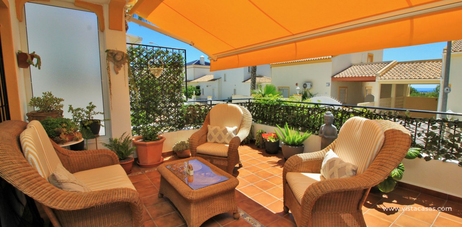 Detached villa for sale in La Rioja Los Dolses front terrace sea view