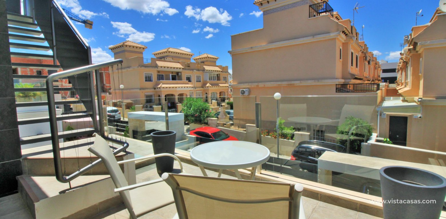 Modern villa with private pool for sale Villamartin balcony
