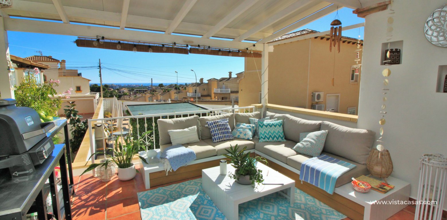 South facing townhouse with sea views for sale Villamartin terrace