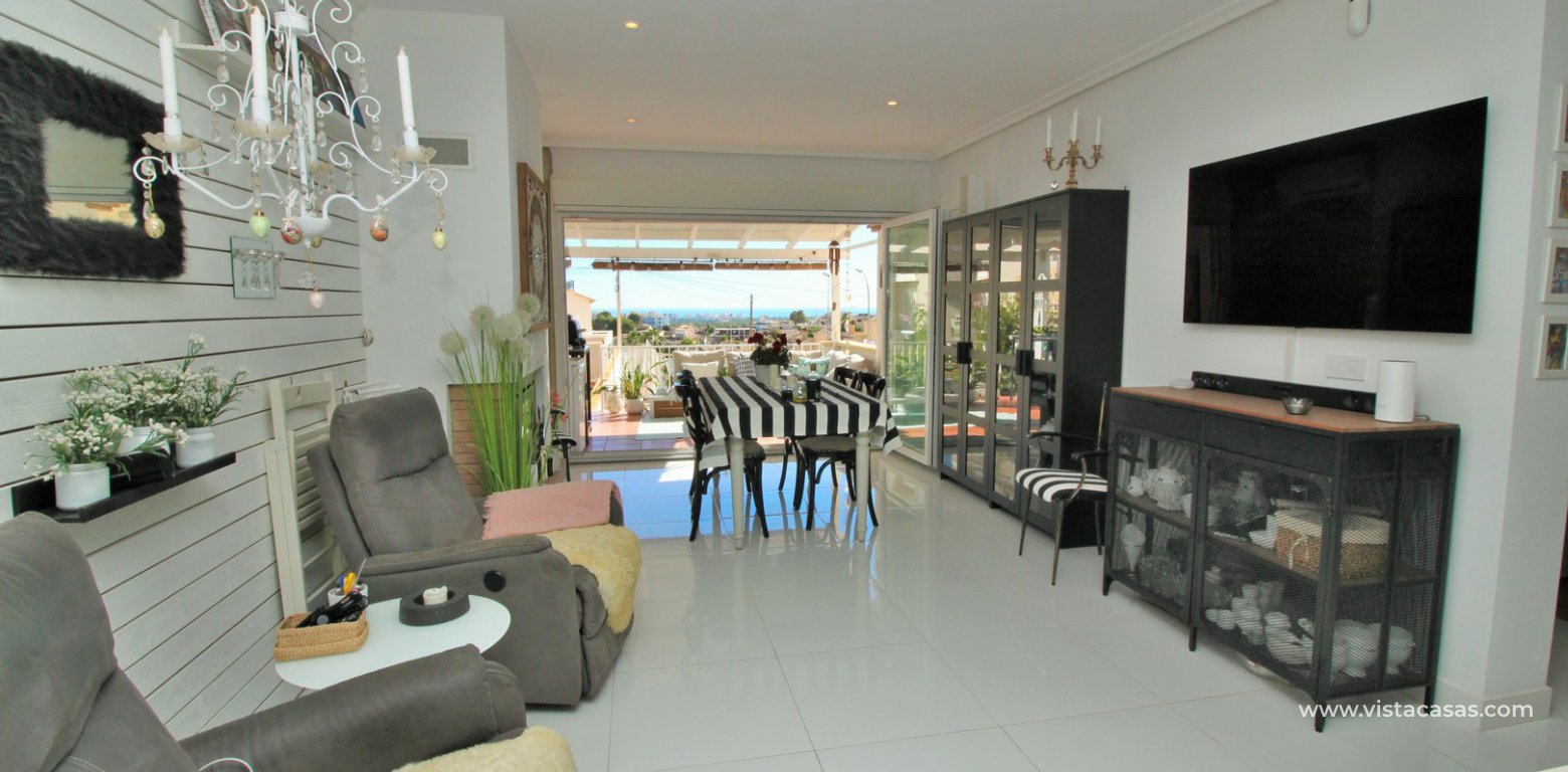 South facing townhouse with sea views for sale Villamartin living area 2