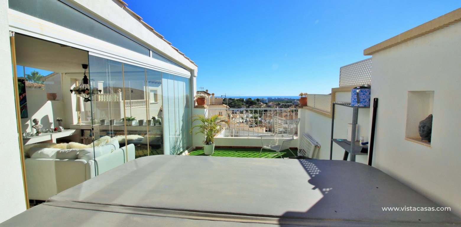 South facing townhouse with sea views for sale Villamartin enclosed solarium roof terrace 2