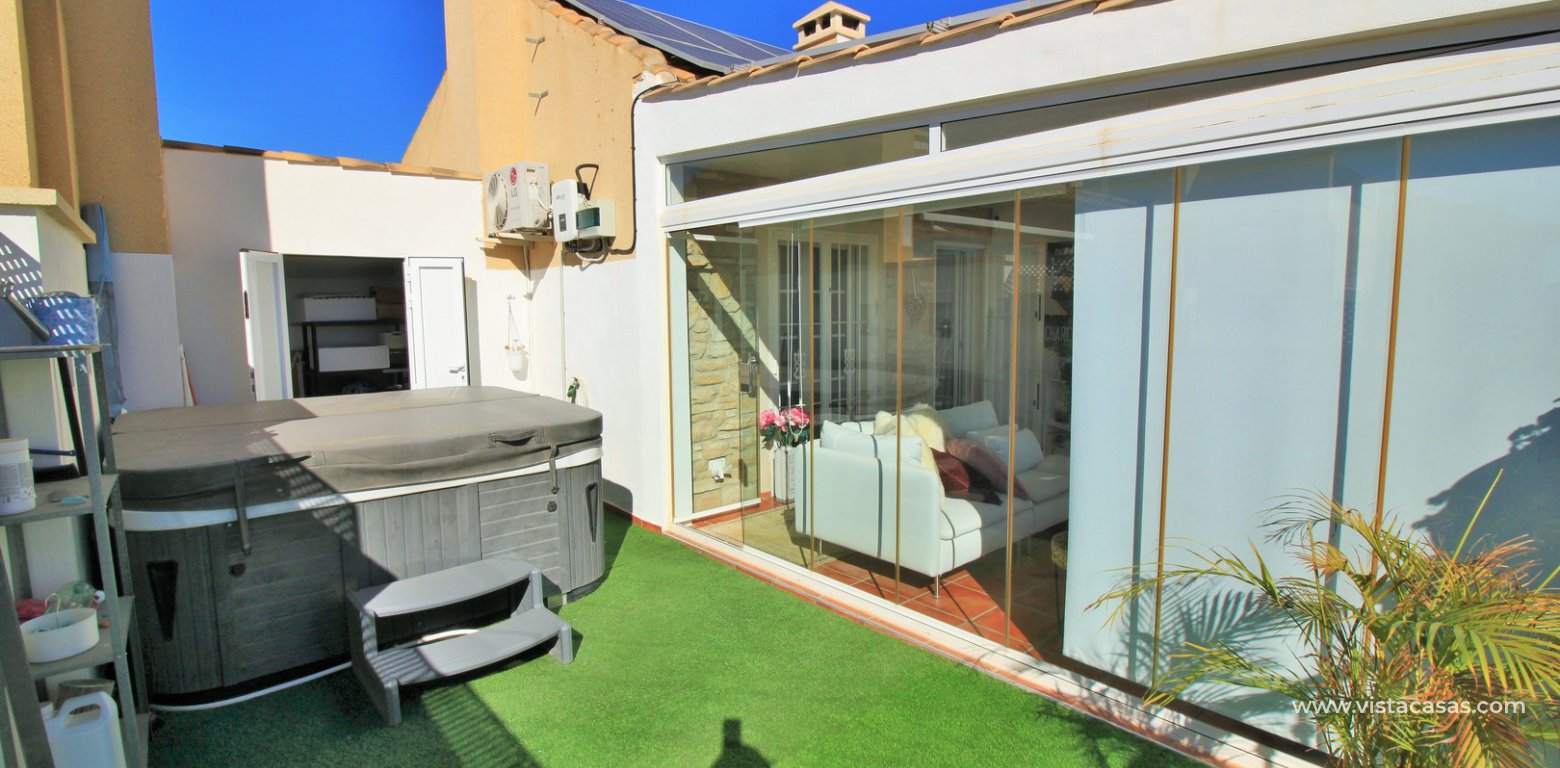 South facing townhouse with sea views for sale Villamartin enclosed solarium roof terrace