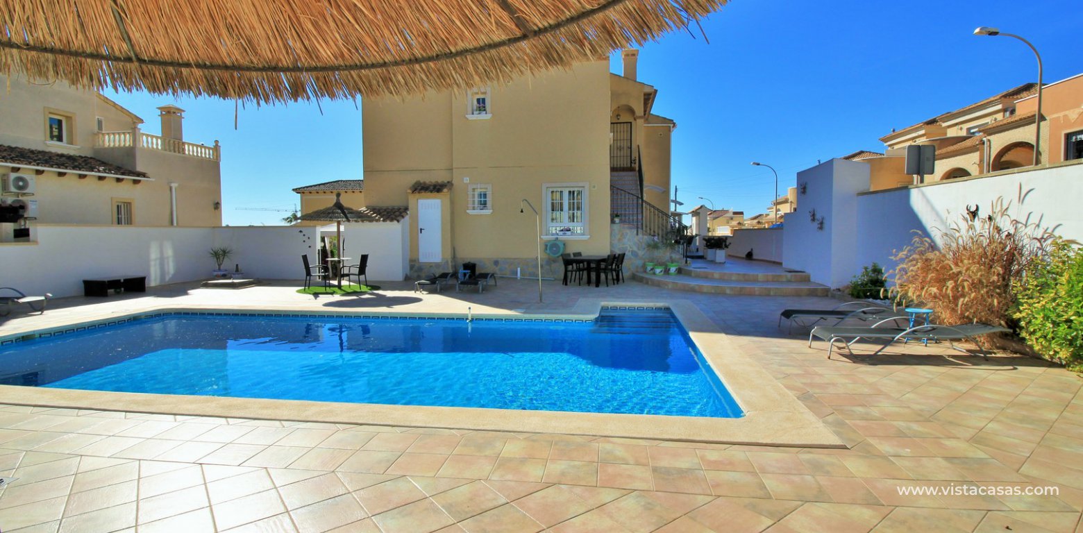South facing townhouse with sea views for sale Villamartin pool