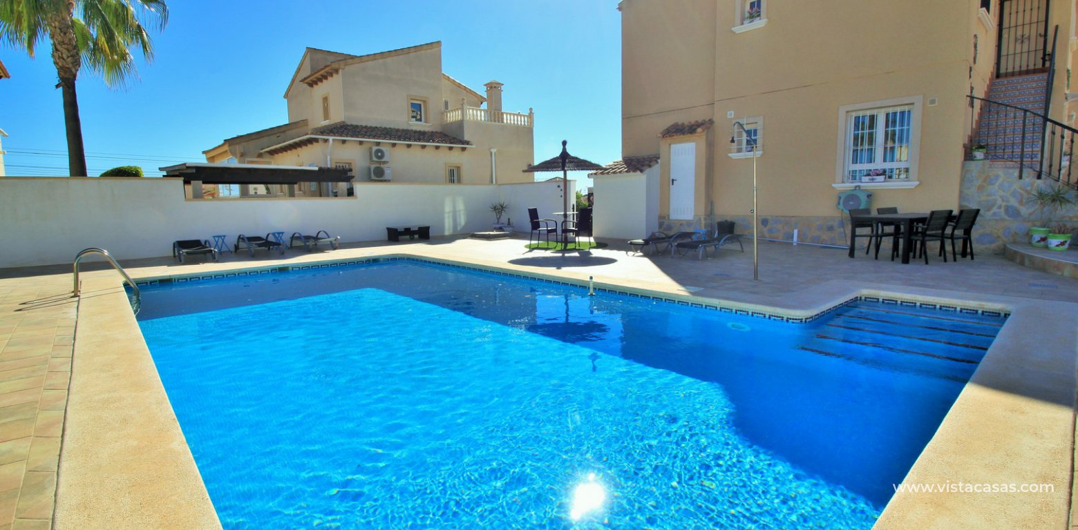 South facing townhouse with sea views for sale Villamartin communal pool