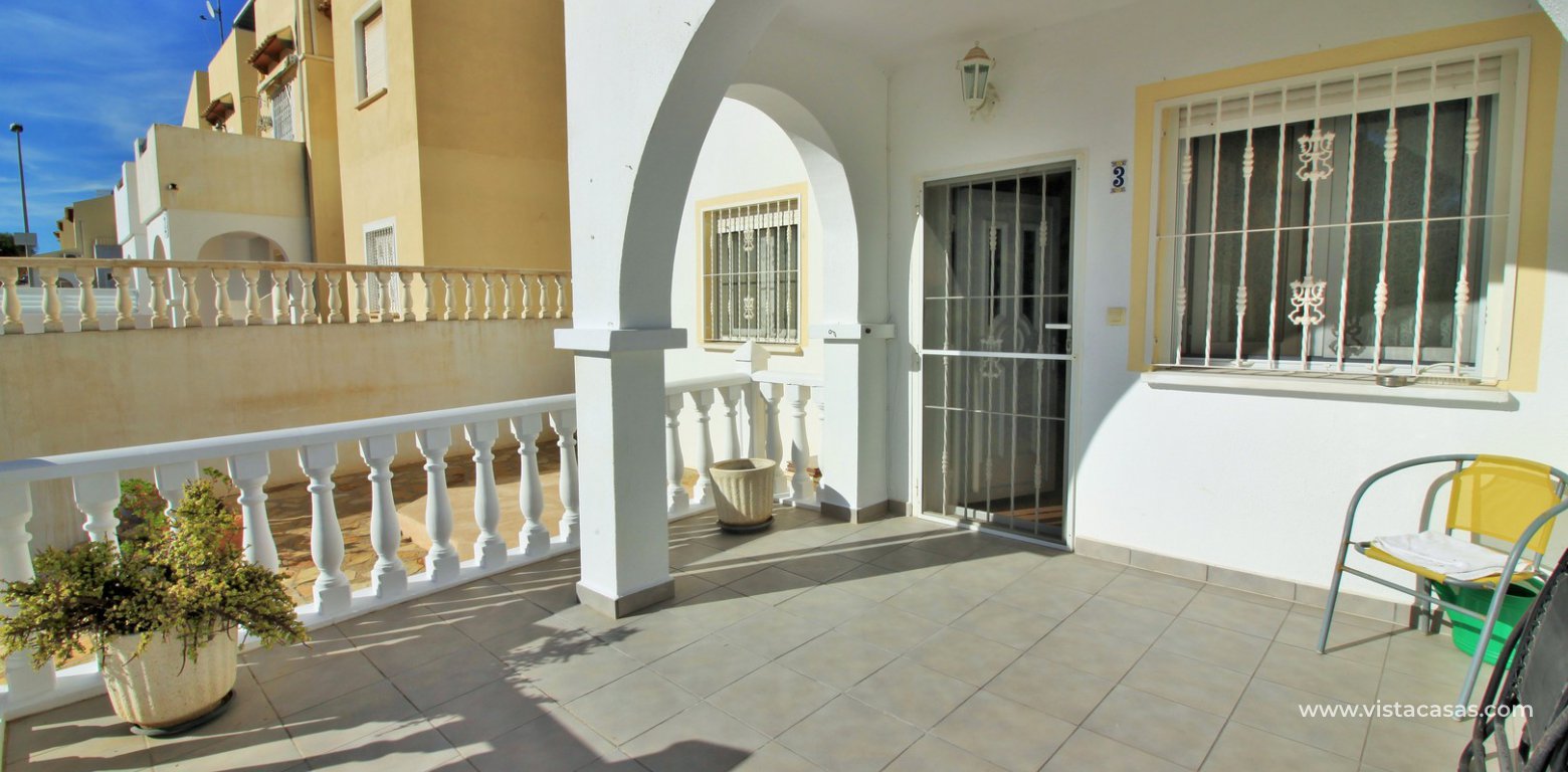 South facing 3 bedroom Panorama Golf quad for sale Villamartin front terrace