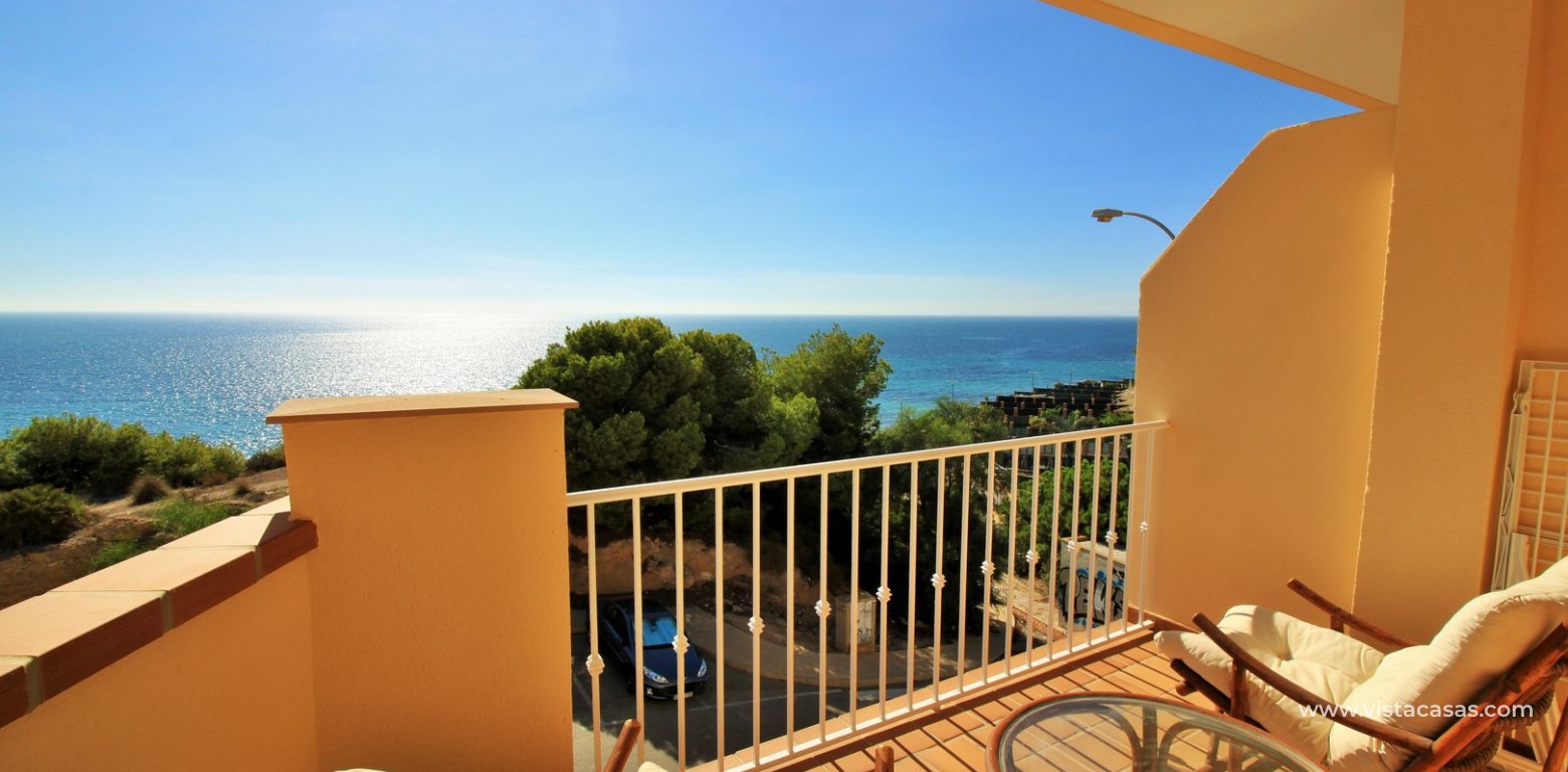 Frontline Duplex apartment for sale Las Terrazas Cabo Roig master balcony sea views