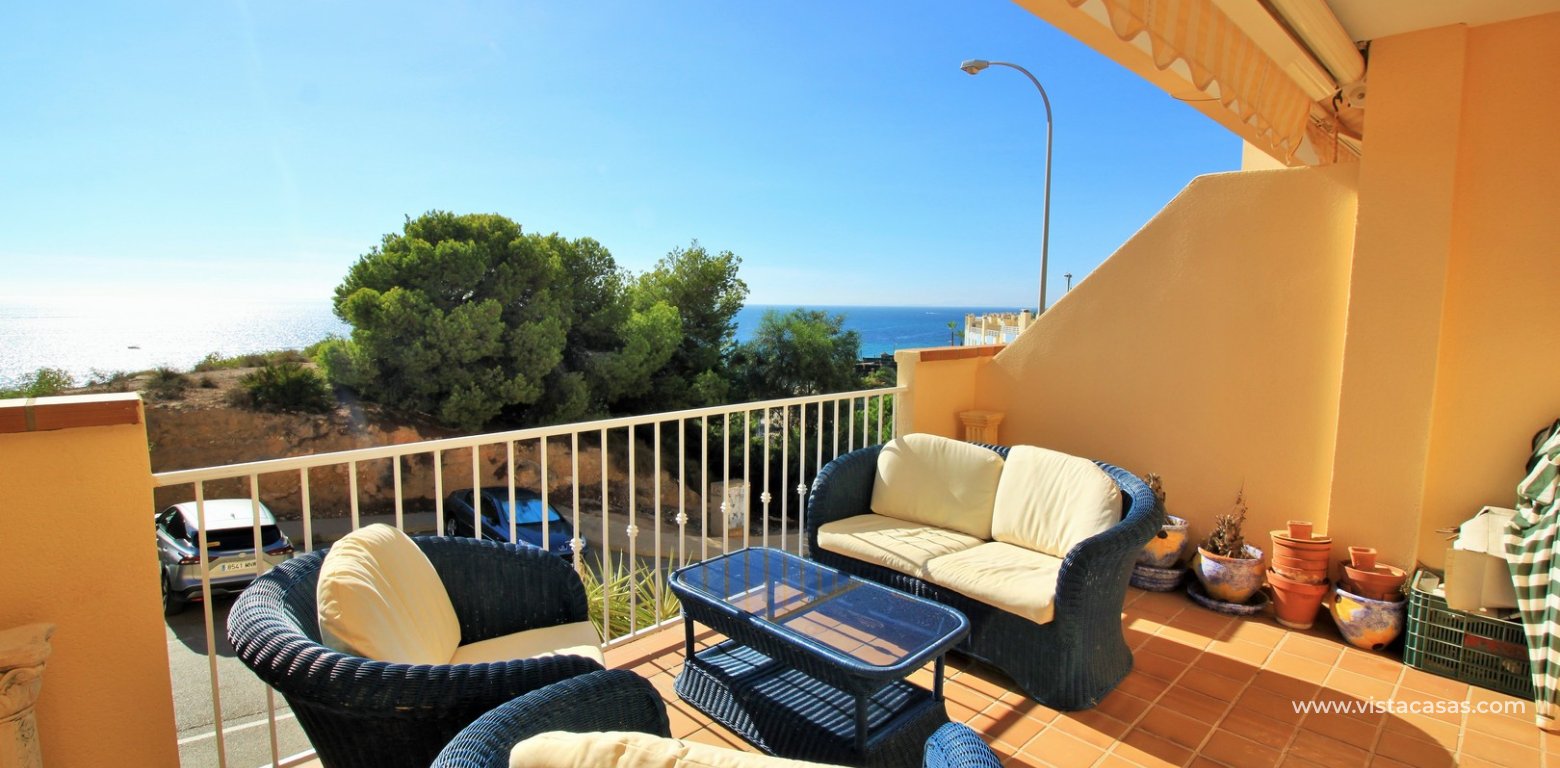 Frontline Duplex apartment for sale Las Terrazas Cabo Roig main balcony sea view