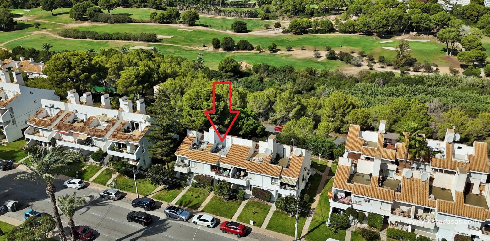 South facing duplex apartment for sale Villamartin Golf aerial view