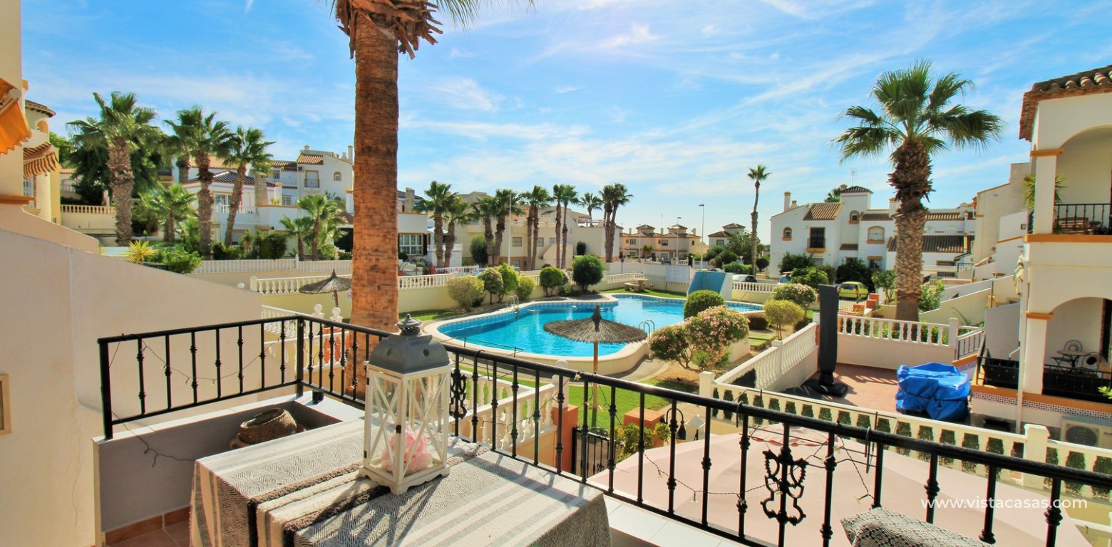 Buhardilla Townhouse for Sale in R19 Los Dolses terrace pool view