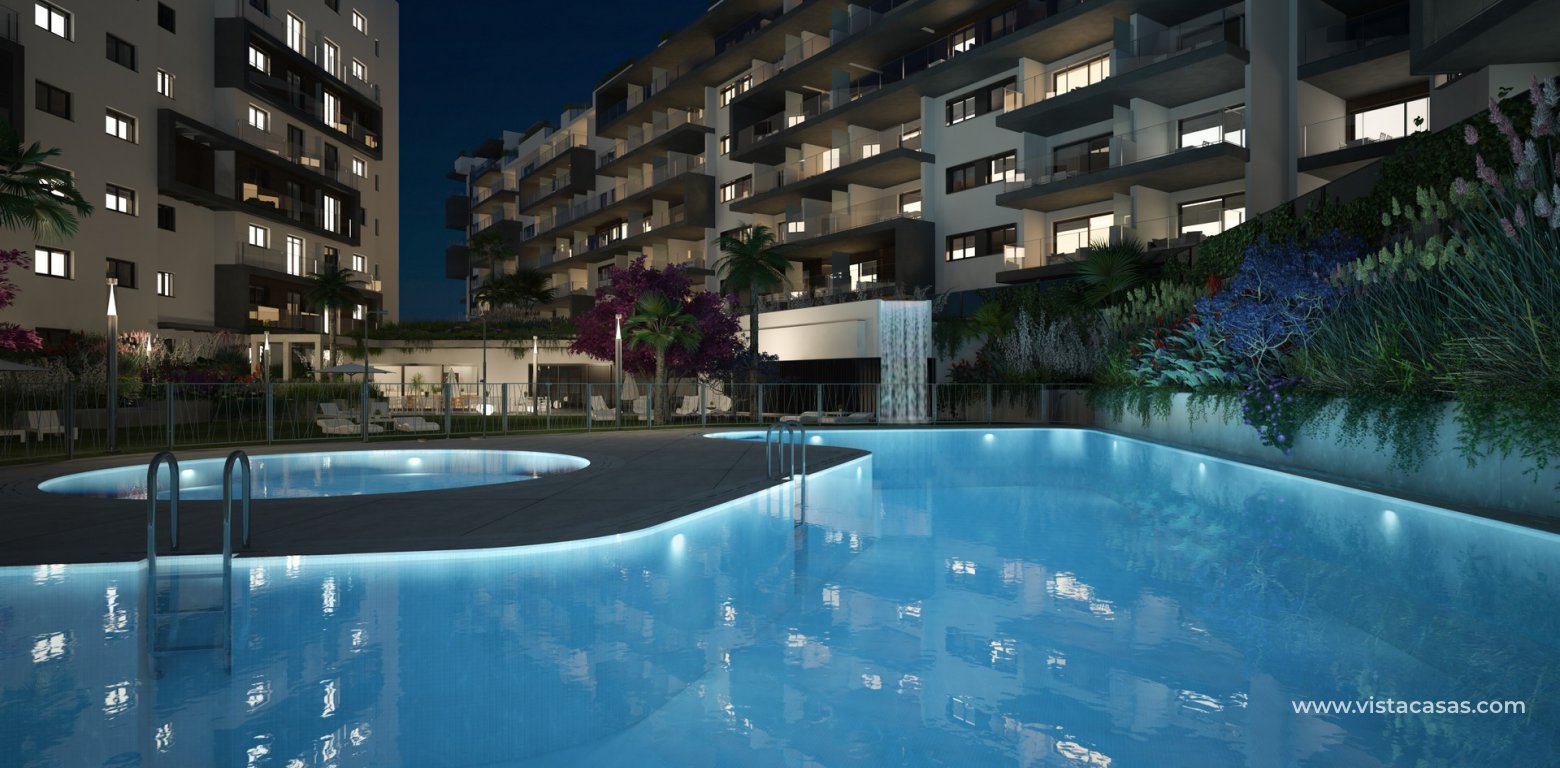 New build apartments Sea Gardens Campoamor pool