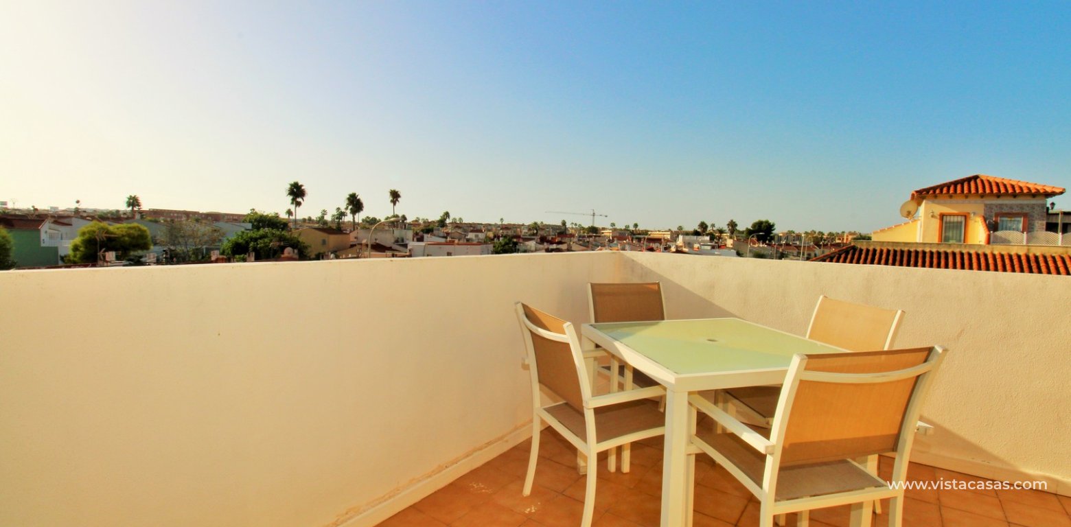 2 Bedroom South-Facing Townhouse For Sale in El Salado Torrevieja solarium