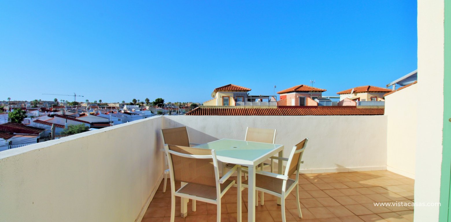 2 Bedroom South-Facing Townhouse For Sale in El Salado Torrevieja roof solarium