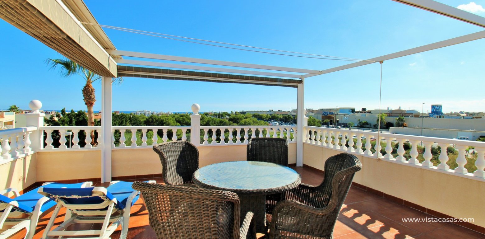 4-Bed Villa with Sea Views & Basement For Sale in Playa Flamenca roof terrace