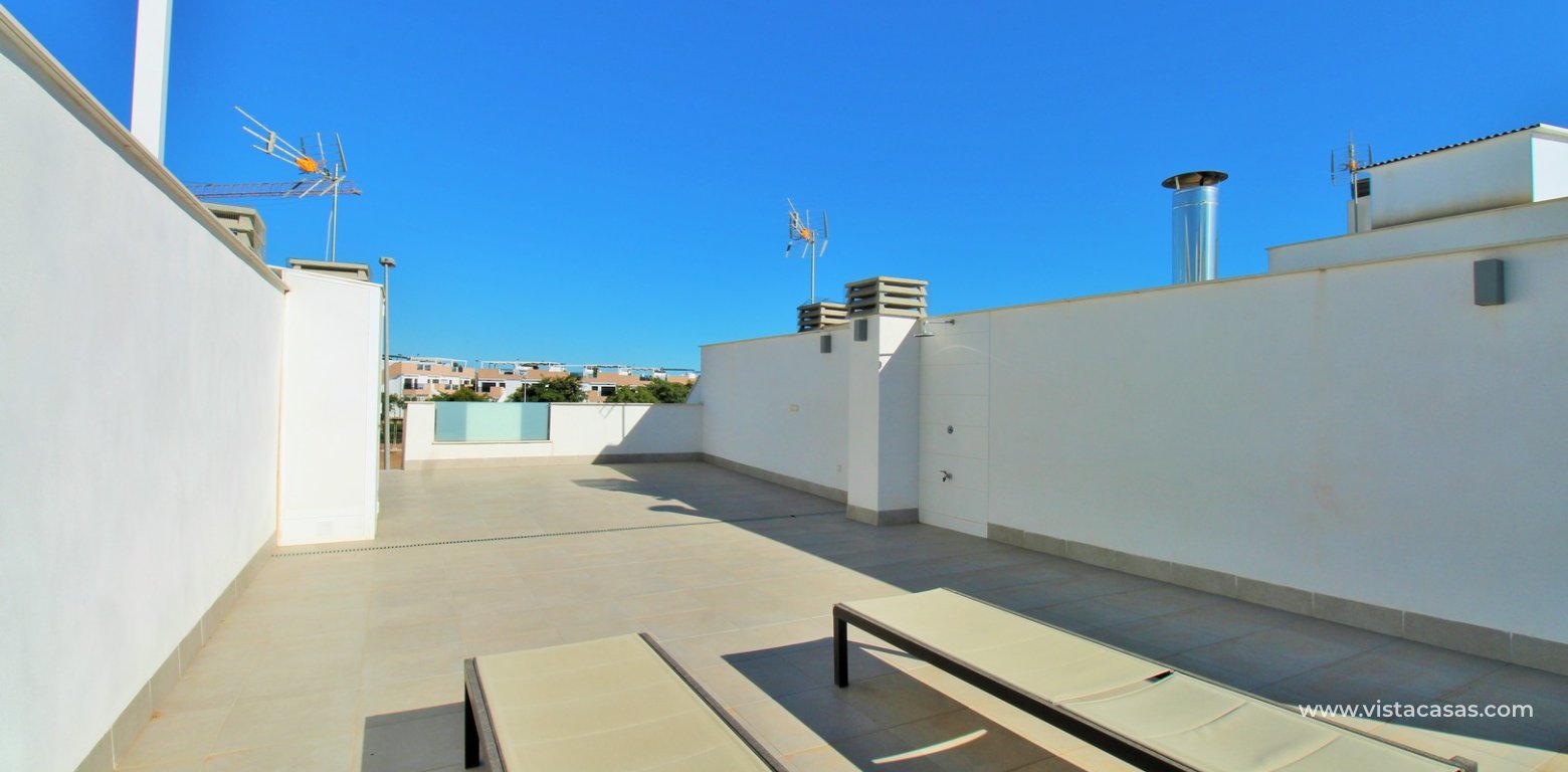 Modern Townhouse with Heated Pool For Sale in Pilar de la Horadada solarium