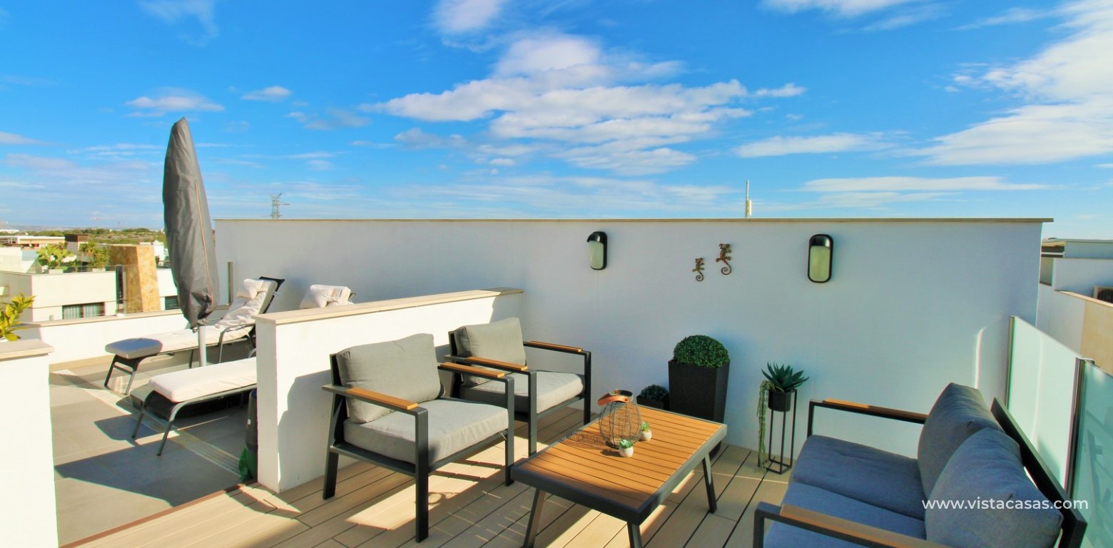 Modern 2 Bed Townhouse with Private Pool in Villamartin roof terrace