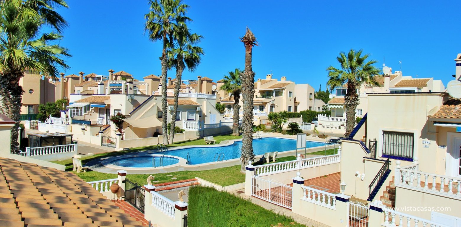 2 Bed Jumilla Bungalow For Sale Playa Flamenca roof pool view