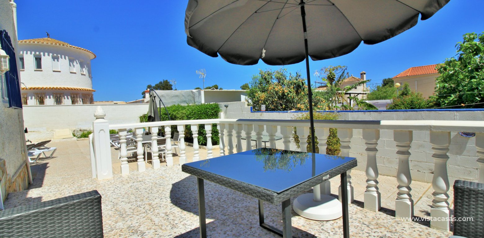 Detached villa for sale with private pool in Los Dolses rear terrace