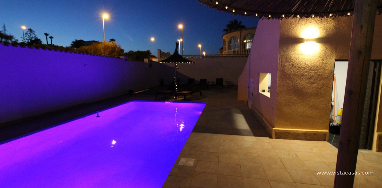 Villa for sale with private pool and tourist licence Villamartin outside lighting