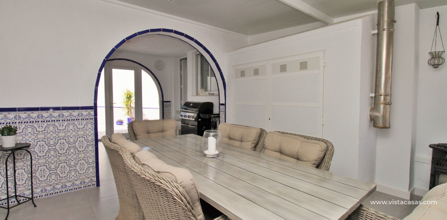 Sea View Villa with Heated Pool in Villamartin summer house dining area 2