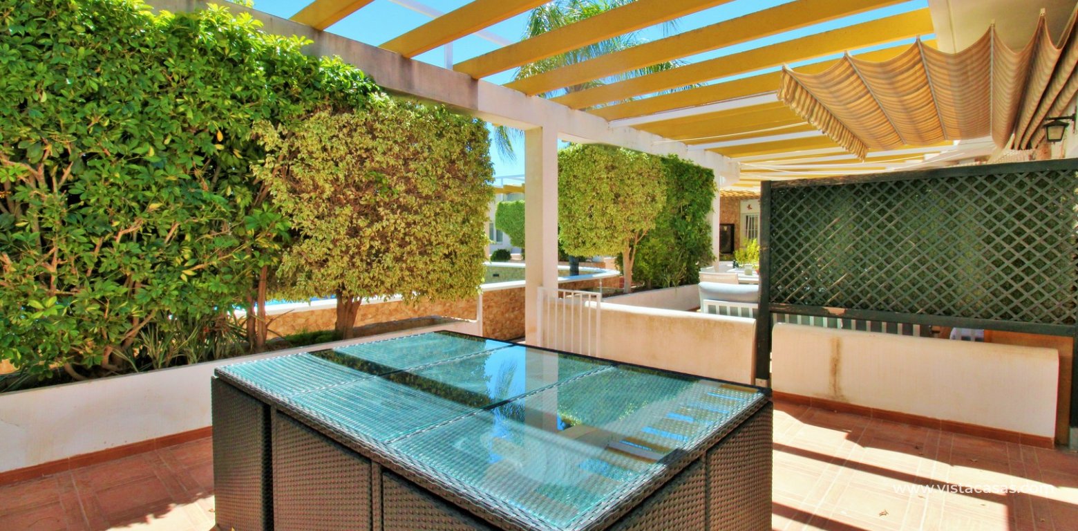 South-Facing Beachside Bungalow For Sale in Res. Leman Mil Palmeras front terrace 3