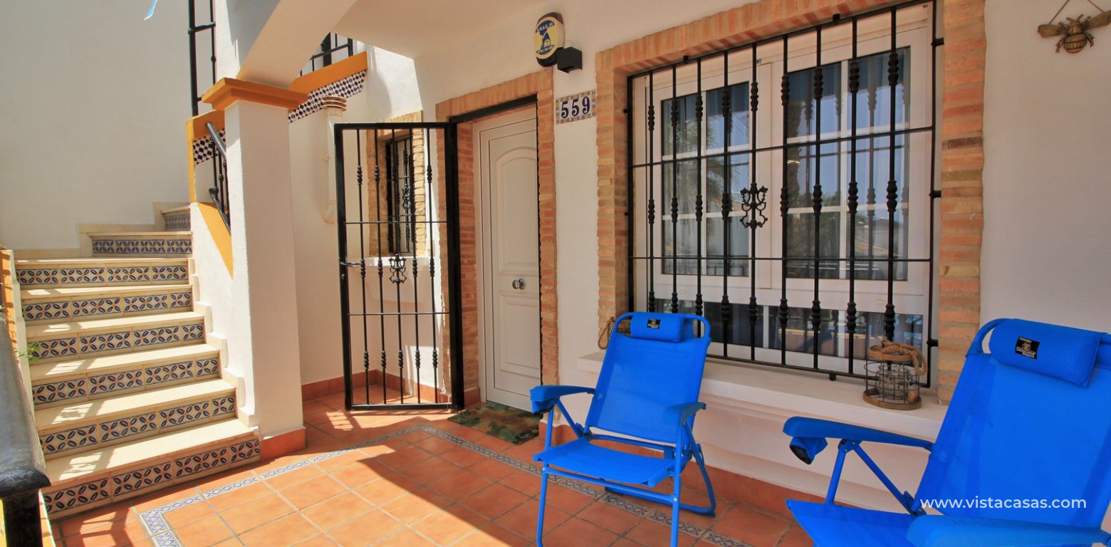 Lola bungalow for sale overlooking the pool in R12/13 Los Dolses porch