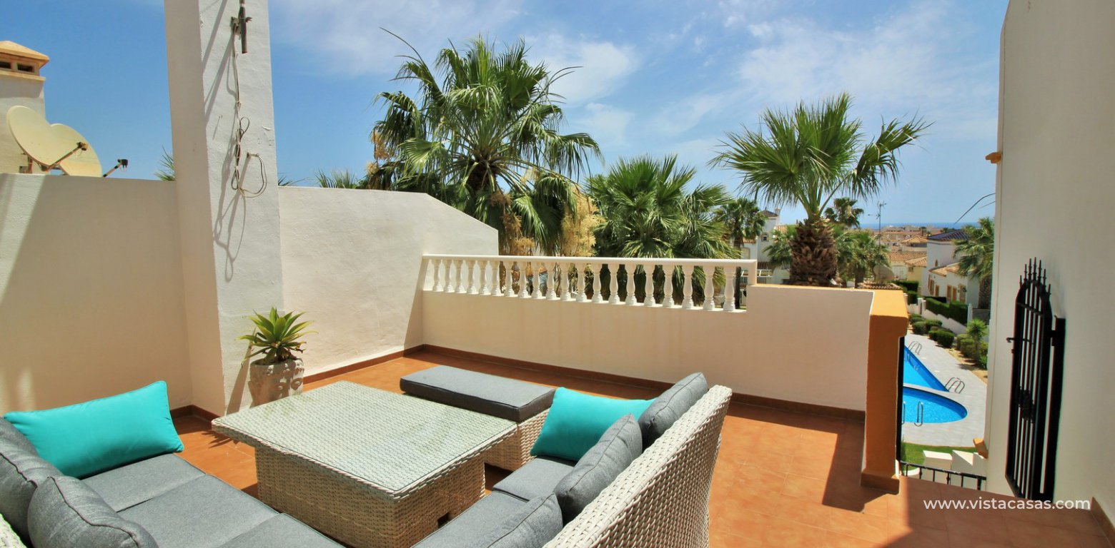 Lola bungalow for sale overlooking the pool in R12/13 Los Dolses roof terrace