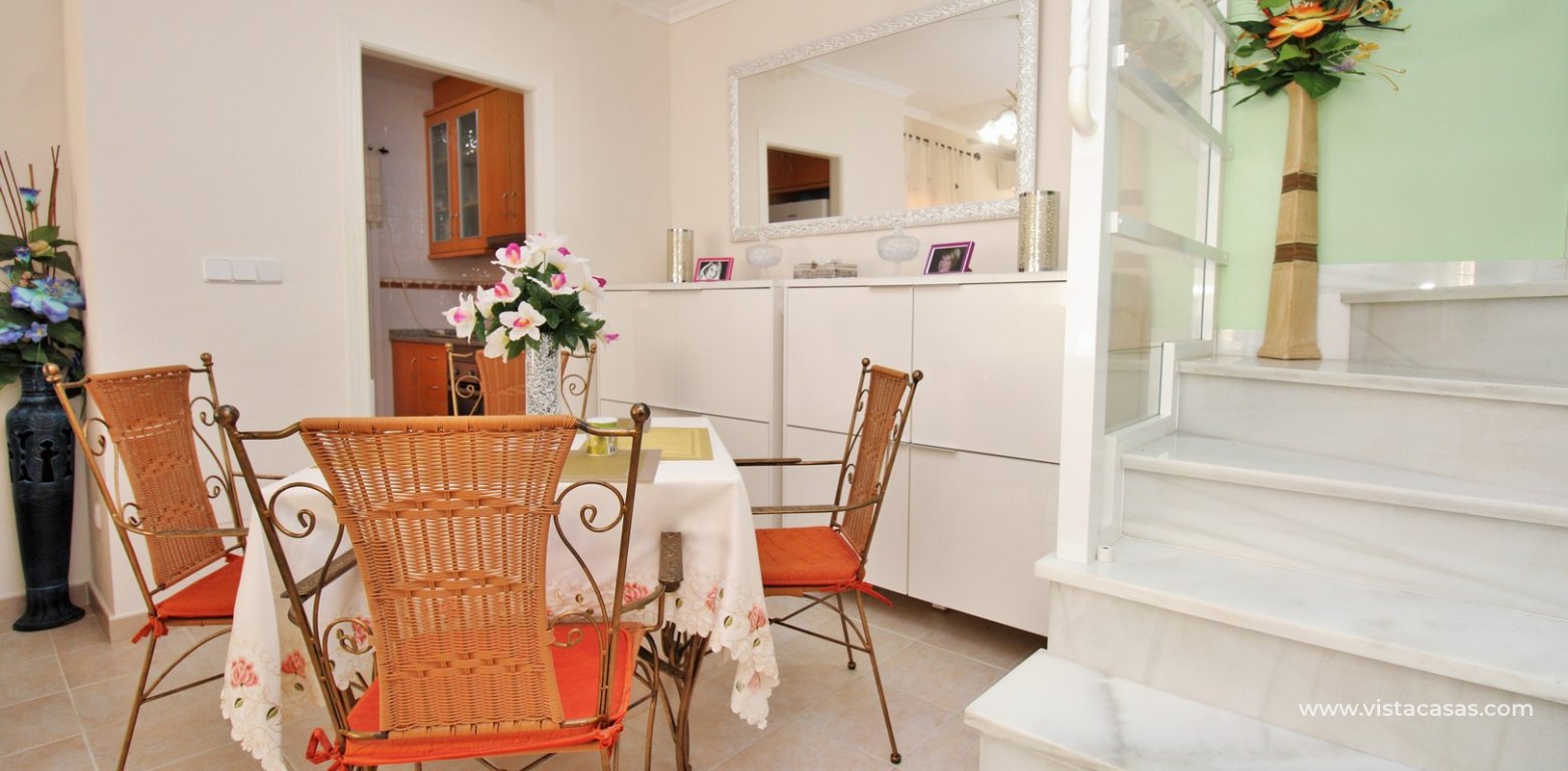 South-East facing 3 bedroom quad in Residencial Avalon Playa Flamenca dining area
