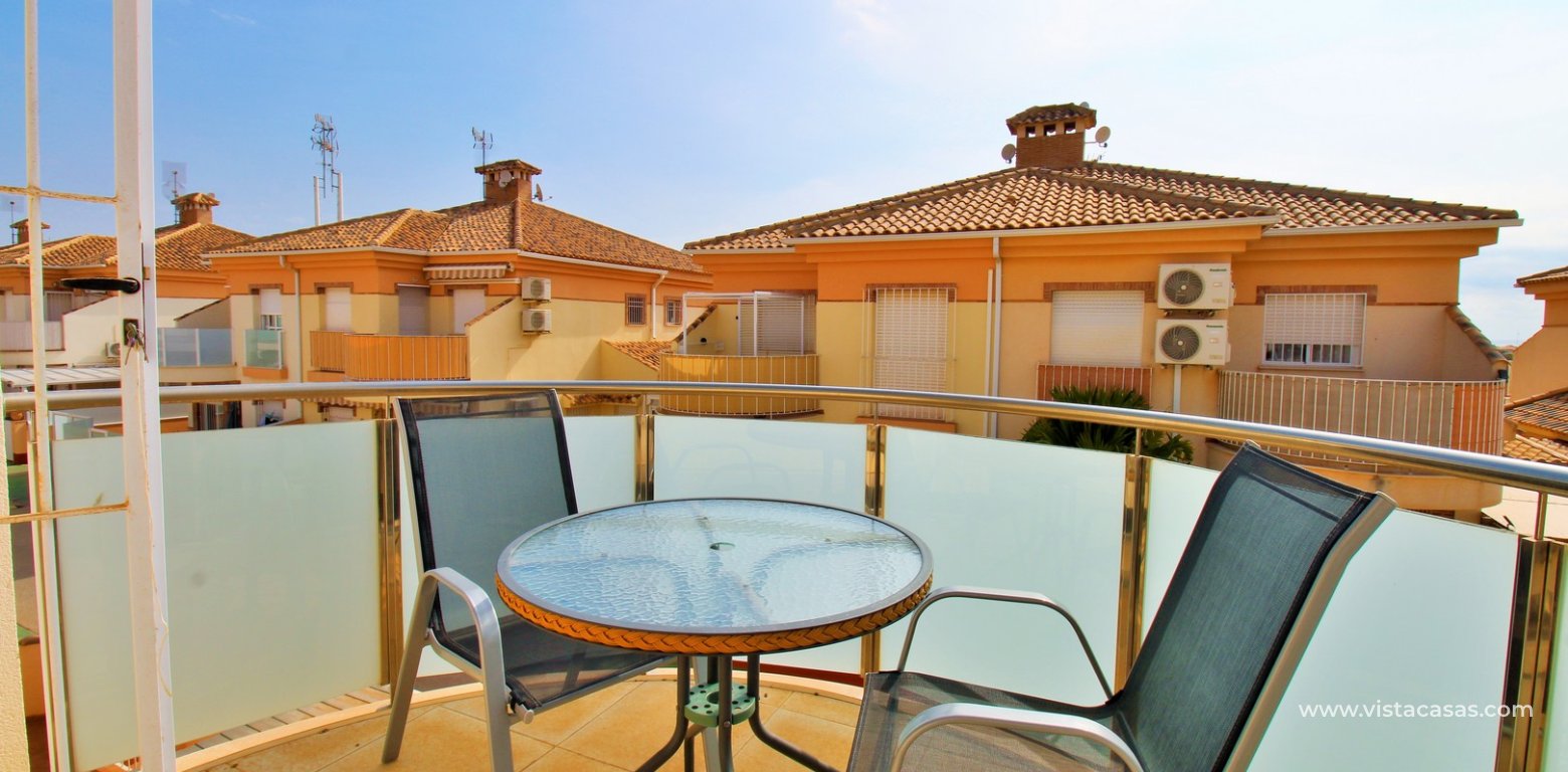 South-East facing 3 bedroom quad in Residencial Avalon Playa Flamenca balcony 2