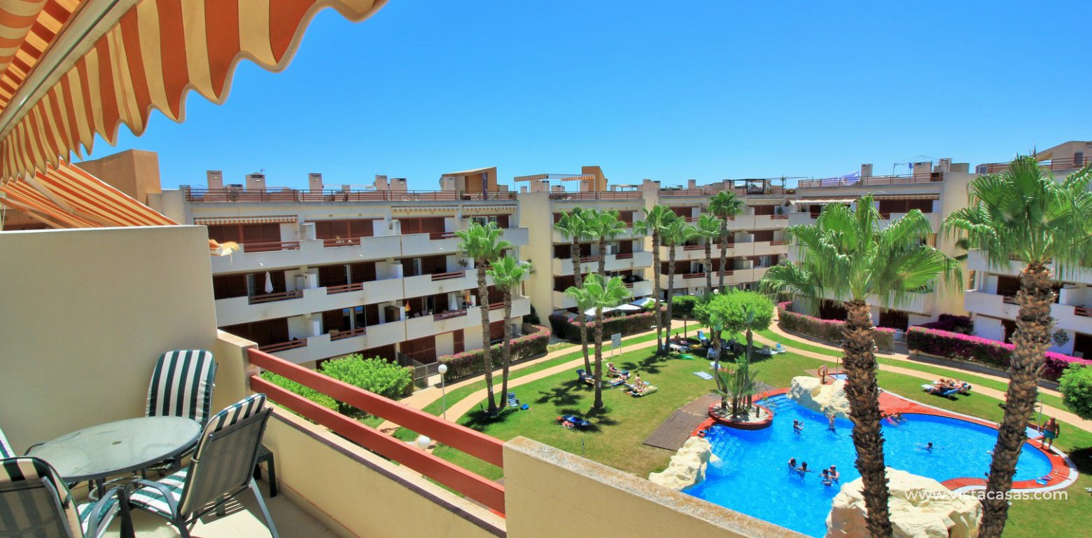 South facing penthouse apartment for sale in El Rincon Playa Flamenca pool view