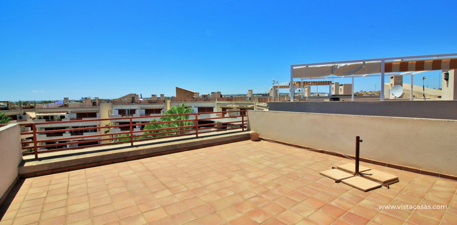 South facing penthouse apartment for sale in El Rincon Playa Flamenca solarium