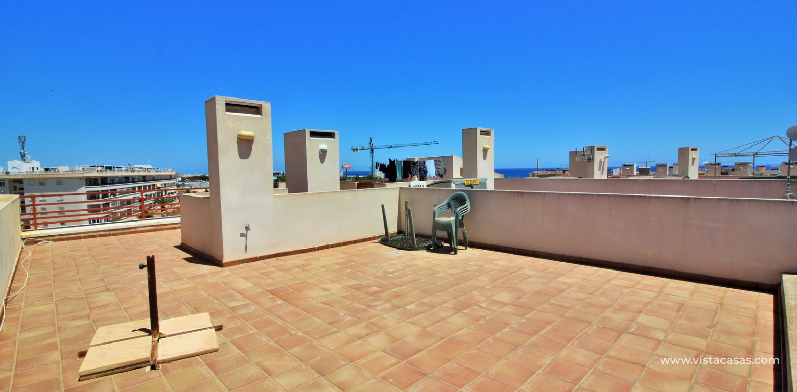 South facing penthouse apartment for sale in El Rincon Playa Flamenca roof terrace