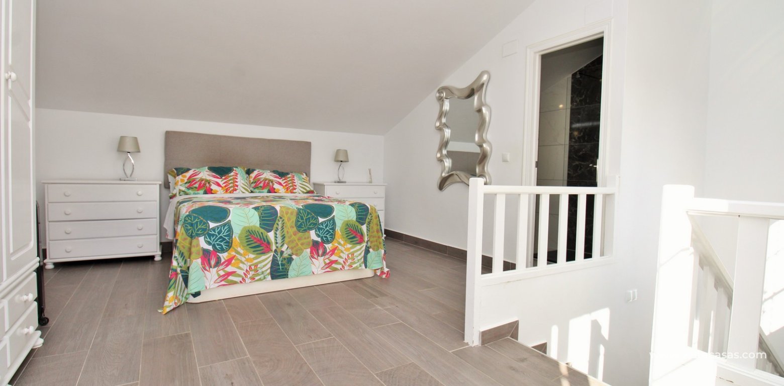 ully renovated 3 bedroom Buhardilla townhouse for sale in Verdemar III Villamartin master bedroom