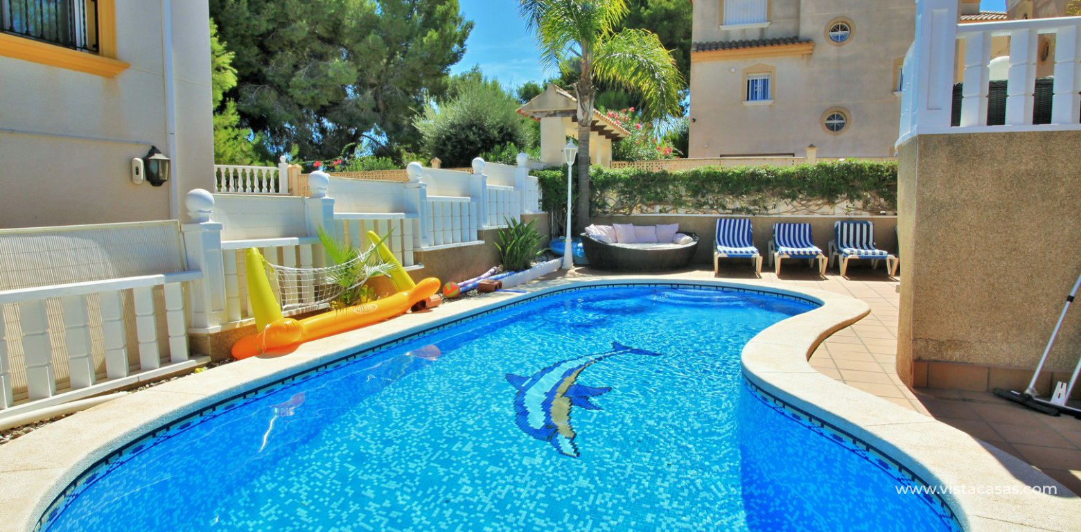 Detached villa for sale with private pool and tourist licence in Pinada Golf Villamartin pool