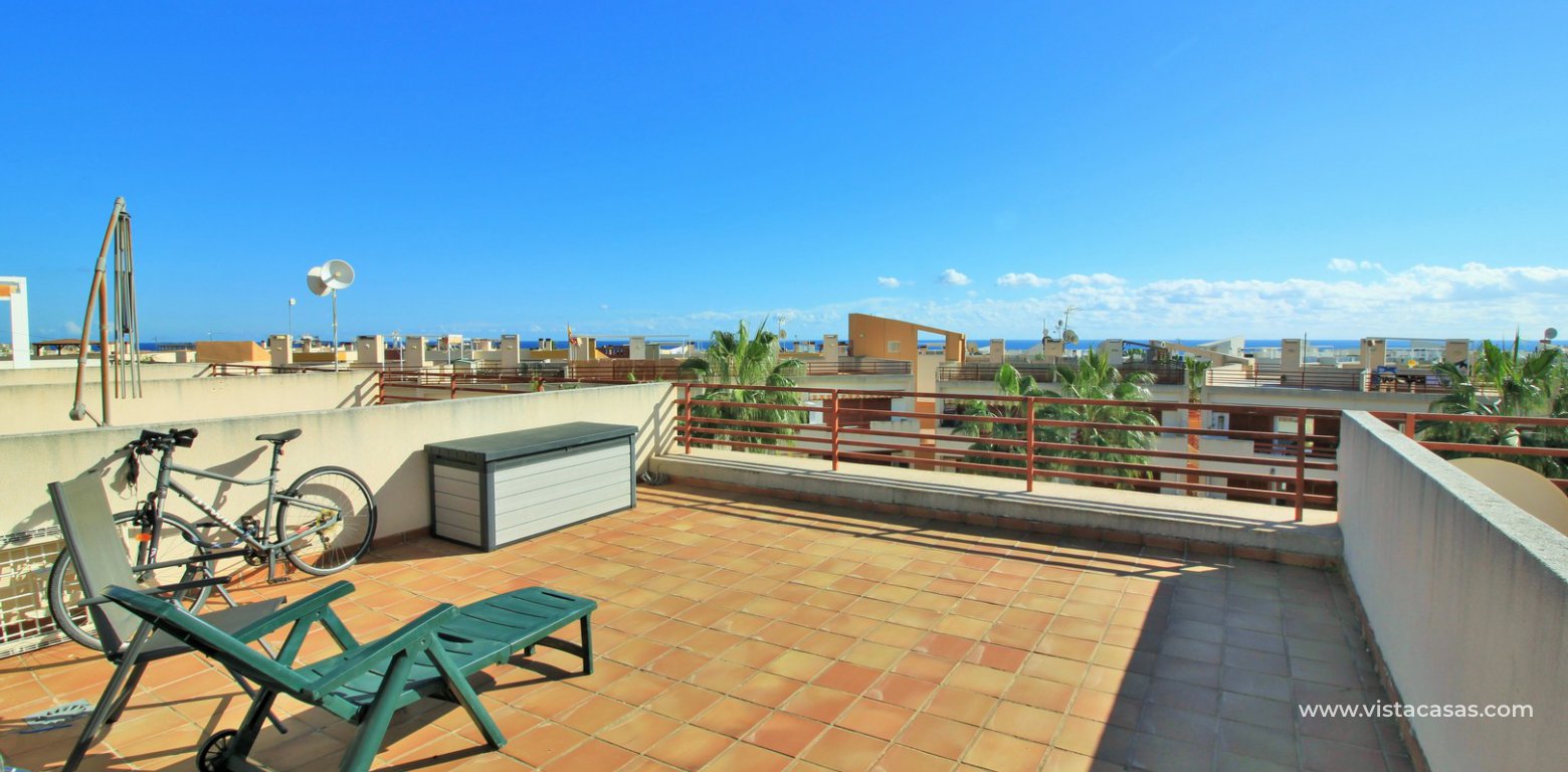 South facing penthouse apartment for sale El Rincon Playa Flamenca solarium
